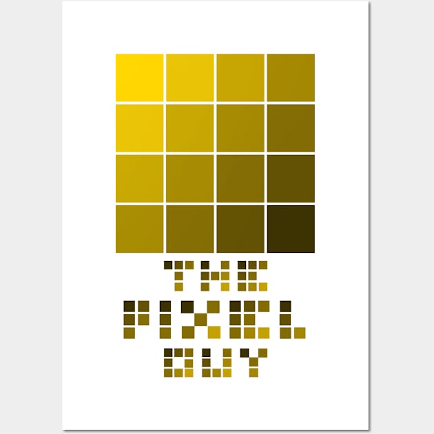 the pixel guy design for the pixel lover - yellow Wall Art by JAXARTBOOK